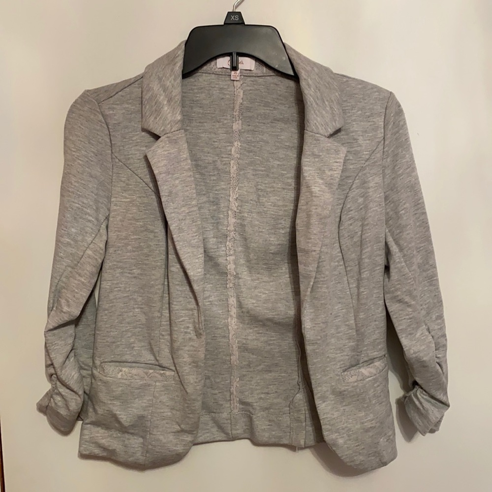Candies xsmall 3/4 sleeve light gray blazer.